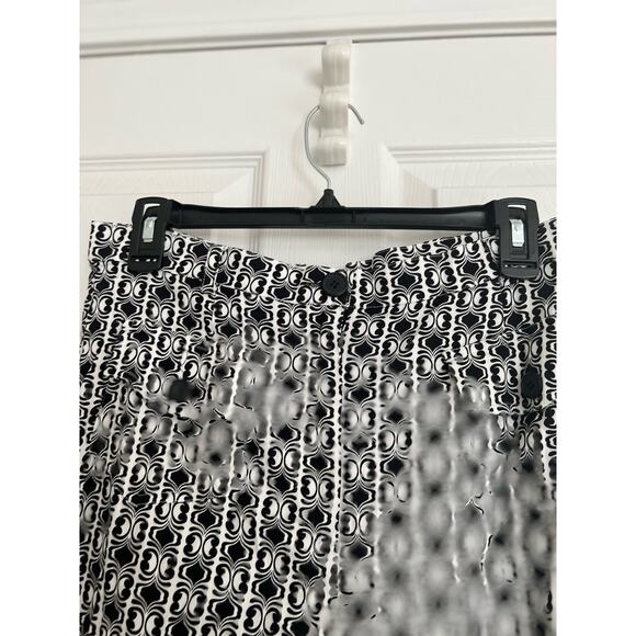 Talbots Vintage Black and White Geometric Stretch Pants Sz: 8 - Picture 2 of 4